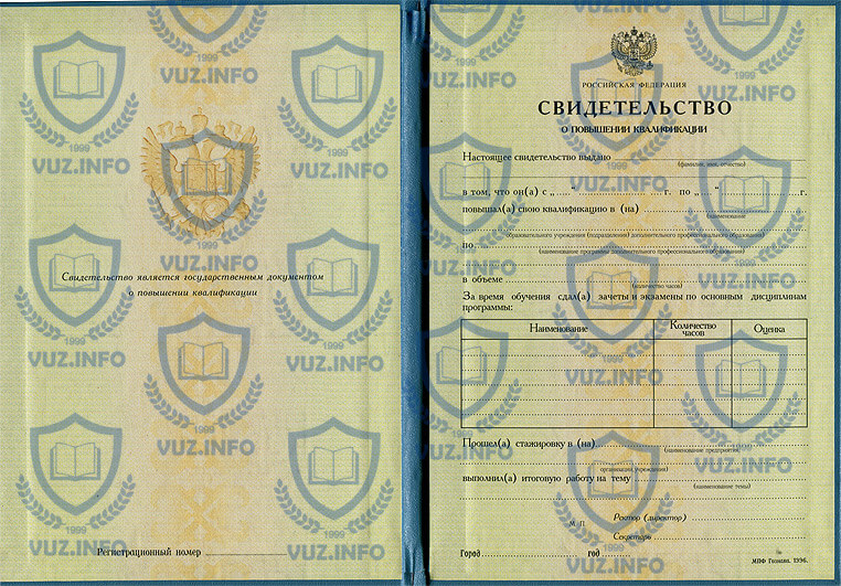 Свидетельство о повышении квалификации в раскрытом виде